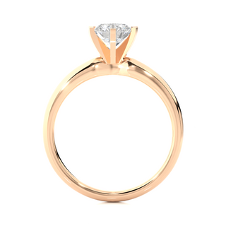 1.50 Ct Six Prong Peg Head Moissanite Engagement Ring in Rose Gold