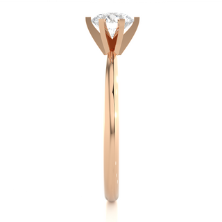 1.50 Ct Six Prong Peg Head Moissanite Engagement Ring in Rose Gold