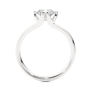 1 Carat Six Prong Split Shank Engagement Ring in Silver