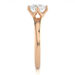 1 Carat Six Prong Split Shank Engagement Ring in Rose Gold
