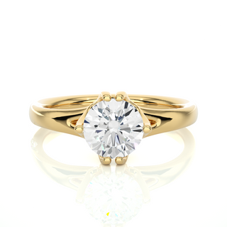1 Carat Six Prong Split Shank Engagement Ring in Rose Gold