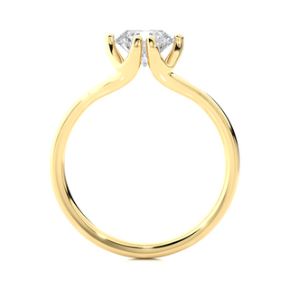 1 Carat Six Prong Split Shank Engagement Ring in Yellow Gold