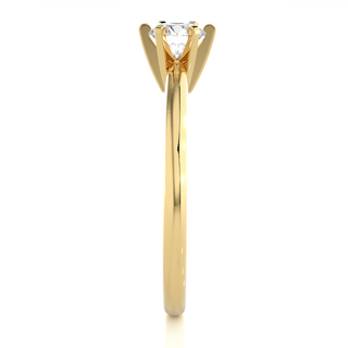 1 Carat Moissanite Solitaire Ring with Six Prong in Yellow Gold