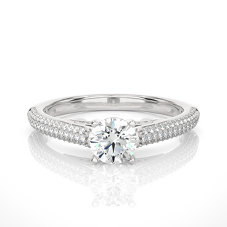 Solitaire Three Row Moissanite ring white gold