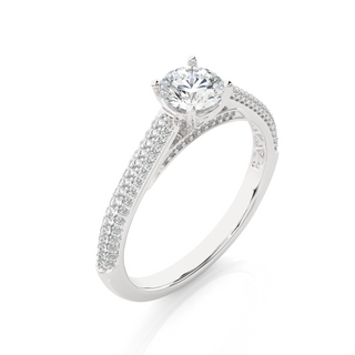 1.5ct Solitaire Three Row Moissanite Engagement Ring in Silver
