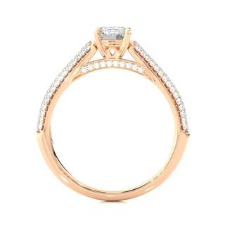 1.5ct Solitaire Three Row Moissanite Engagement Ring in Rose Gold