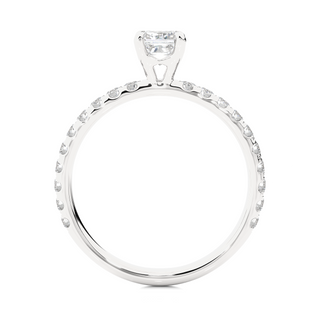Solitaire with Accents Moissnaite Ring white gold