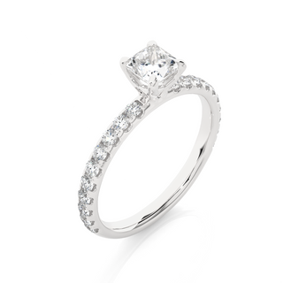Solitaire with Accents Moissnaite Ring silver