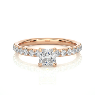 Solitaire with Accents Moissnaite Ring rose gold
