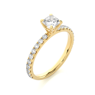 Solitaire with Accents Moissnaite Ring yellow gold