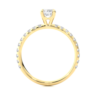 Solitaire with Accents Moissnaite Ring yellow gold