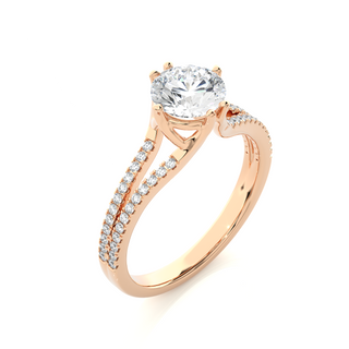 1.4ct Split Shank Six Prong Moissanite Engagement Ring in Rose Gold