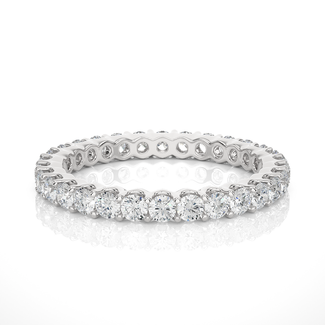 1.50 Ct Surface Prong Round Moissanite Eternity Band in Silver