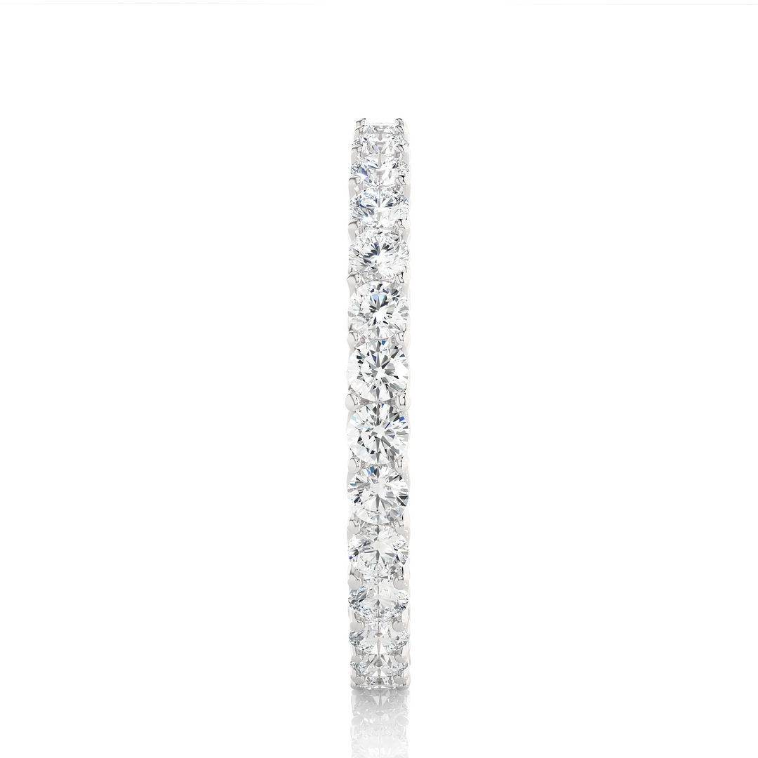 1.50 Ct Surface Prong Round Moissanite Eternity Band in Silver