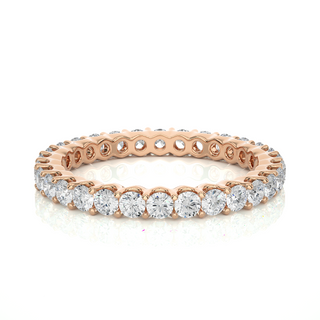 1.50ct Surface Prong Moissanite Eternity Ring in Yellow Gold