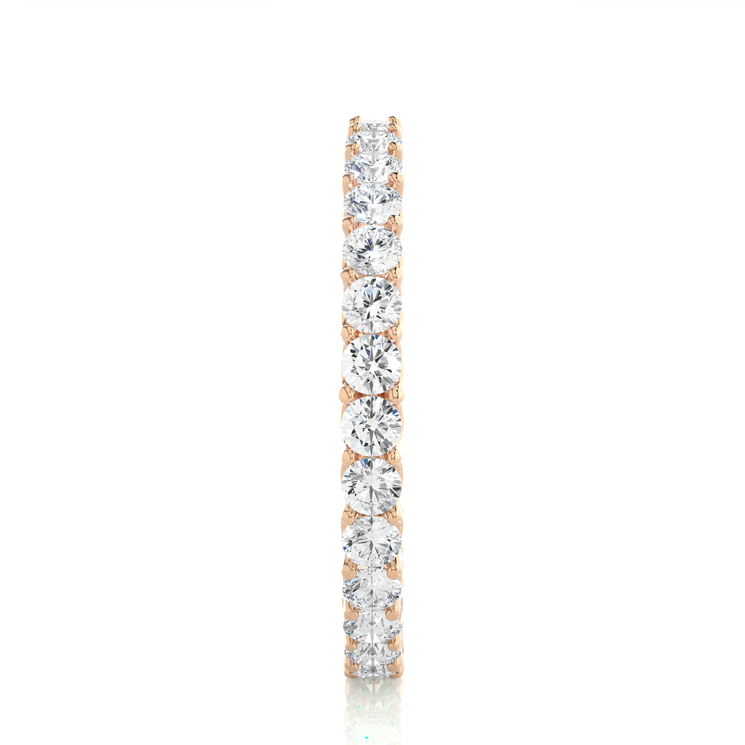 1.50 Ct Surface Prong Round Moissanite Eternity Band in Rose Gold