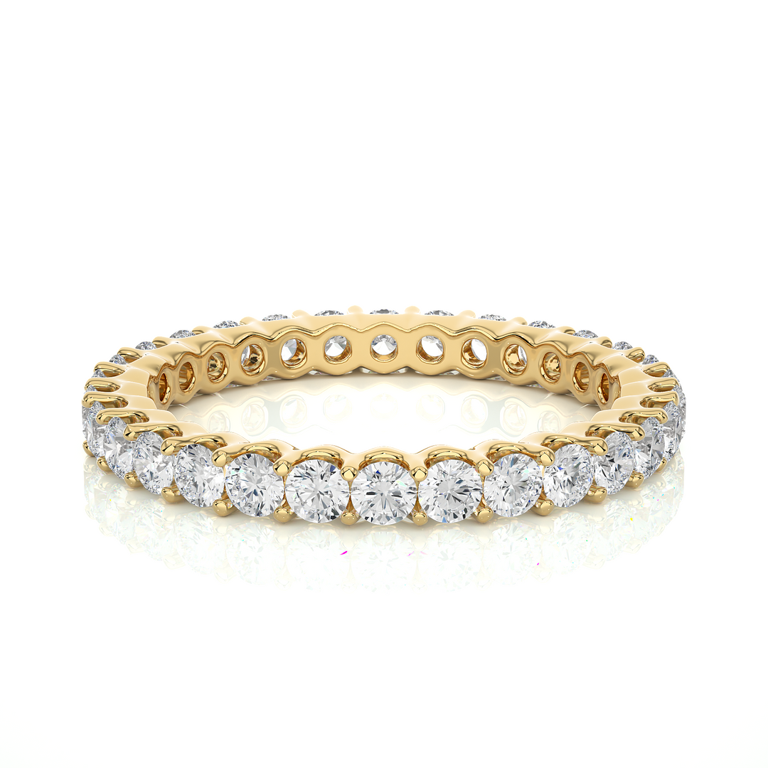 1.50 Ct Surface Prong Round Moissanite Eternity Band in Silver