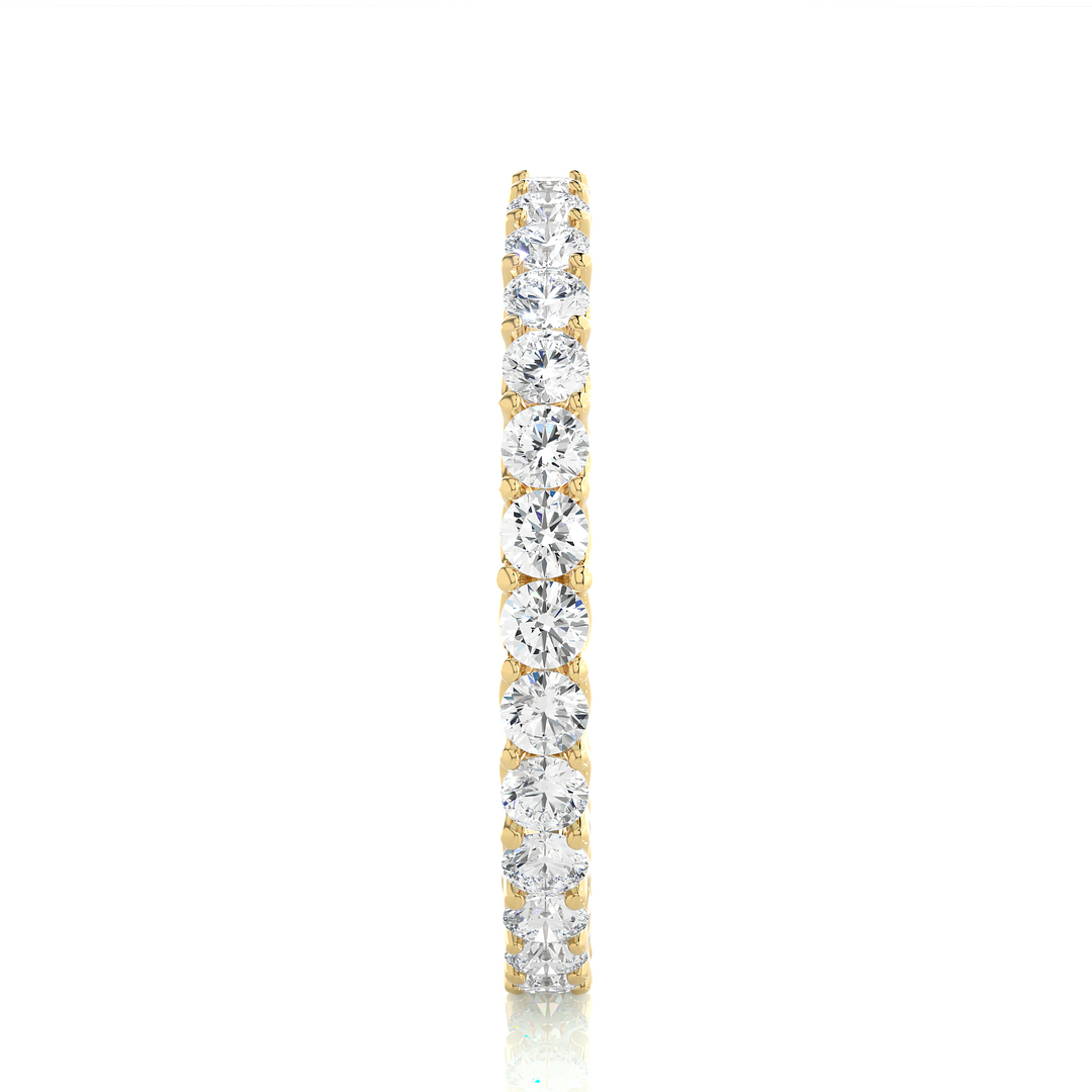 1.50 Carat Surface Prong Round Moissanite Eternity Band in Yellow Gold