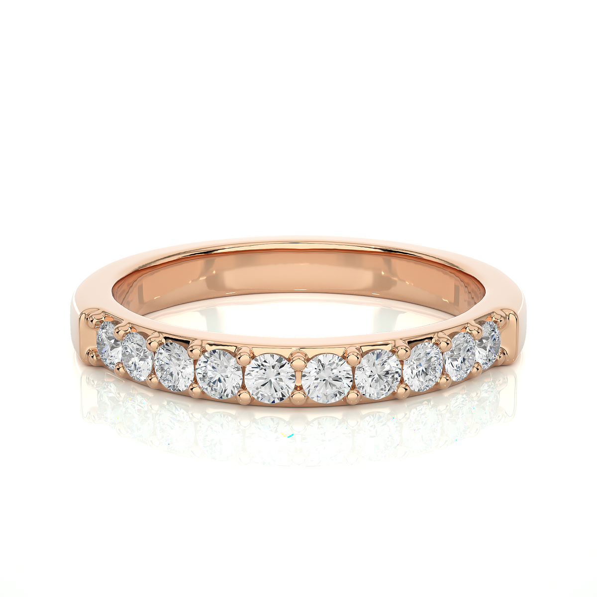 Surface prong setting moissanite ring rose gold