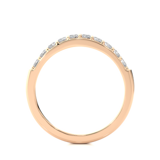 1ct Surface Prong Setting Moissanite Pave Band in Rose Gold