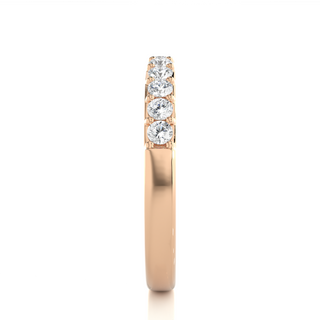 1ct Surface Prong Setting Moissanite Pave Band in Rose Gold