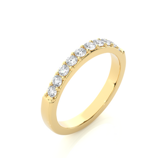1ct Surface Prong Setting Moissanite Pave Band in Yellow Gold