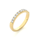 Load image into Gallery viewer, 1 Ct Round Moissanite Pave Set Wedding Band In Yellow Gold
