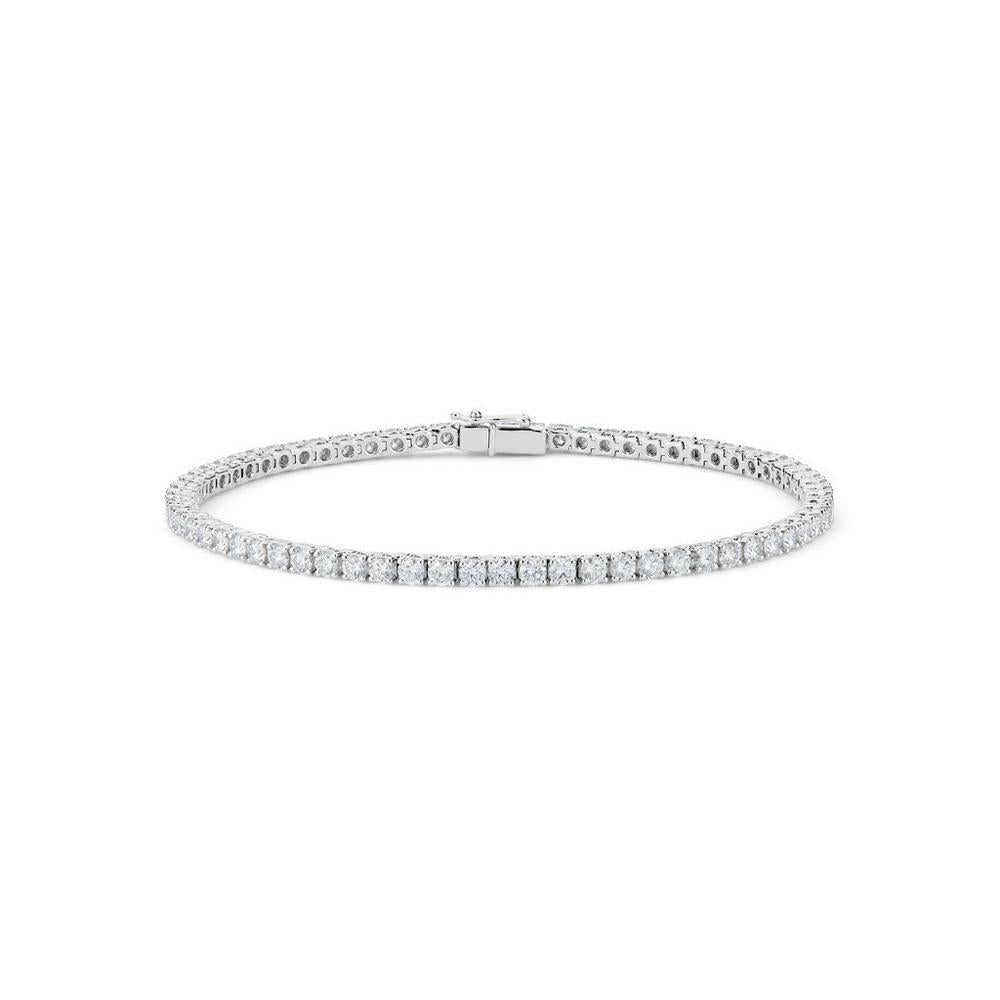 3.50 Ct Round Cut Moissanite Tennis Bracelet in White Gold