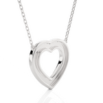 Load image into Gallery viewer, Three Row Heart Shape Moissanite Pendant silver
