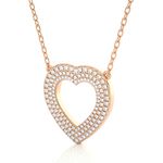 Load image into Gallery viewer, Three Row Heart Shape Moissanite Pendant rose gold
