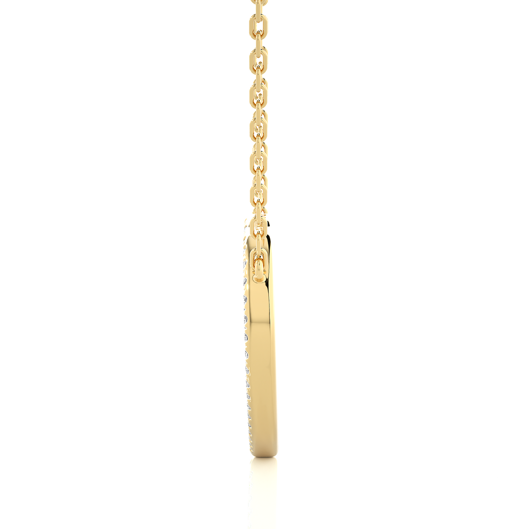 Three Row Heart Shape Moissanite Pendant yellow gold