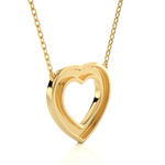 Load image into Gallery viewer, Three Row Heart Shape Moissanite Pendant yellow gold
