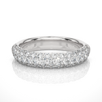 Load image into Gallery viewer, 1 Carat Three Row Moissanite Pave Set Wedding Band In Yellow Gold
