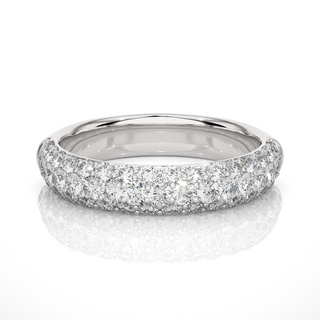 Three Row Moissanite Pave Band silver