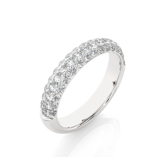 1.5ct Three Row Moissanite Pave Band in Silver
