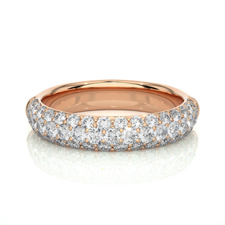 Three Row Moissanite Pave Band rose gold