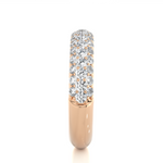 Load image into Gallery viewer, 1 Carat Three Row Moissanite Pave Set Wedding Band In Rose Gold
