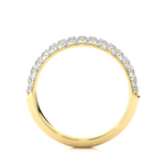 Load image into Gallery viewer, 1 Carat Three Row Moissanite Pave Set Wedding Band In Yellow Gold
