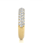 Load image into Gallery viewer, 1 Carat Three Row Moissanite Pave Set Wedding Band In Yellow Gold
