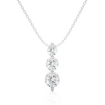 Load image into Gallery viewer, 1 Ct Round Cut Three Stone Moissanite Pendant For Women in Silver
