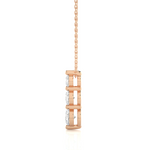 Load image into Gallery viewer, 1 Ct Round Cut Three Stone Moissanite Pendant For Women in Rose Gold
