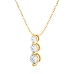Load image into Gallery viewer, Three Stone Moissanite Pendant For Women yellow gold
