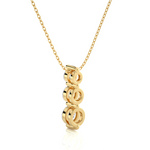 Load image into Gallery viewer, Three Stone Moissanite Pendant For Women yellow gold
