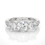 Load image into Gallery viewer, 2.50 Carat Round Two Row Pave Set Moissanite Ring in Yellow Gold
