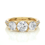 Load image into Gallery viewer, 2.50 Carat Round Cut Two Row Pave Set Moissanite Ring in Silver
