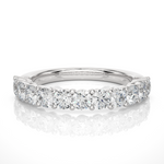 Load image into Gallery viewer, 1 Carat Round Moissanite Traditional Shank Half Eternity Band In Yellow Gold
