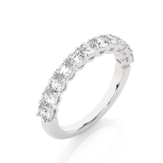 1ct Traditional Shank Moissanite Half Eternity Band in White Gold