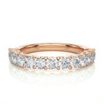 Load image into Gallery viewer, 1 Carat Round Moissanite Traditional Shank Half Eternity Band In Rose Gold
