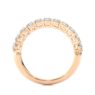 1ct Traditional Shank Moissanite Half Eternity Band in Rose Gold