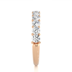 Load image into Gallery viewer, 1 Carat Round Moissanite Traditional Shank Half Eternity Band In Rose Gold
